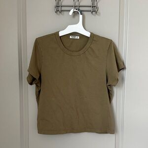 Buck Mason Military Olive Pima Boxy Crew Tee - Size M